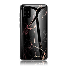 Custodia Silicone Gel Laterale Fantasia Modello Specchio Cover per Samsung Galaxy A71 4G A715 Oro e Nero