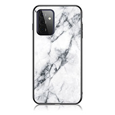 Custodia Silicone Gel Laterale Fantasia Modello Specchio Cover per Samsung Galaxy A72 5G Bianco
