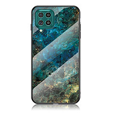 Custodia Silicone Gel Laterale Fantasia Modello Specchio Cover per Samsung Galaxy F62 5G Blu