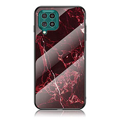 Custodia Silicone Gel Laterale Fantasia Modello Specchio Cover per Samsung Galaxy F62 5G Rosso