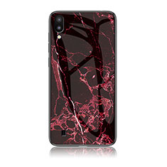Custodia Silicone Gel Laterale Fantasia Modello Specchio Cover per Samsung Galaxy M10 Rosso