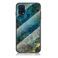 Custodia Silicone Gel Laterale Fantasia Modello Specchio Cover per Samsung Galaxy M21s Blu