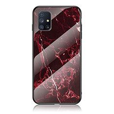 Custodia Silicone Gel Laterale Fantasia Modello Specchio Cover per Samsung Galaxy M31s Rosso