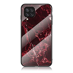 Custodia Silicone Gel Laterale Fantasia Modello Specchio Cover per Samsung Galaxy M32 4G Rosso
