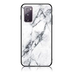 Custodia Silicone Gel Laterale Fantasia Modello Specchio Cover per Samsung Galaxy S20 FE (2022) 5G Bianco