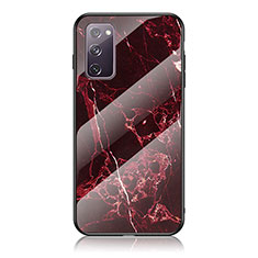 Custodia Silicone Gel Laterale Fantasia Modello Specchio Cover per Samsung Galaxy S20 FE (2022) 5G Rosso