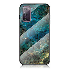 Custodia Silicone Gel Laterale Fantasia Modello Specchio Cover per Samsung Galaxy S20 FE 4G Blu