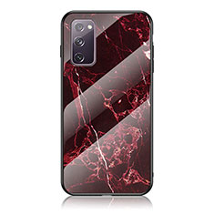 Custodia Silicone Gel Laterale Fantasia Modello Specchio Cover per Samsung Galaxy S20 FE 5G Rosso