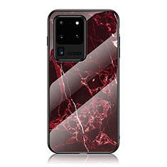 Custodia Silicone Gel Laterale Fantasia Modello Specchio Cover per Samsung Galaxy S20 Ultra Rosso