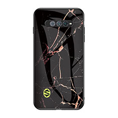 Custodia Silicone Gel Laterale Fantasia Modello Specchio Cover per Xiaomi Black Shark 4S 5G Oro e Nero