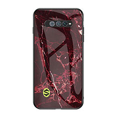 Custodia Silicone Gel Laterale Fantasia Modello Specchio Cover per Xiaomi Black Shark 4S 5G Rosso