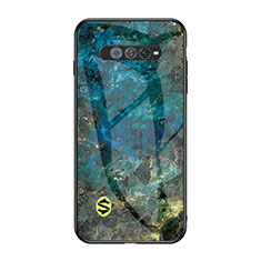 Custodia Silicone Gel Laterale Fantasia Modello Specchio Cover per Xiaomi Black Shark 4S Pro 5G Blu