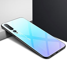 Custodia Silicone Gel Laterale Fantasia Modello Specchio Cover per Xiaomi Mi 10 Cielo Blu