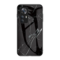 Custodia Silicone Gel Laterale Fantasia Modello Specchio Cover per Xiaomi Mi 12T 5G Nero