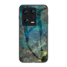 Custodia Silicone Gel Laterale Fantasia Modello Specchio Cover per Xiaomi Mi 13 5G Blu