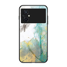Custodia Silicone Gel Laterale Fantasia Modello Specchio Cover per Xiaomi Poco M5 4G Verde