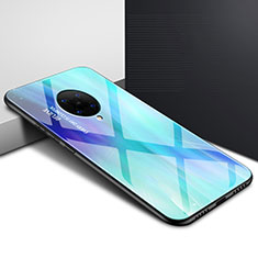 Custodia Silicone Gel Laterale Fantasia Modello Specchio Cover per Xiaomi Redmi K30 Pro 5G Ciano