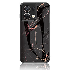 Custodia Silicone Gel Laterale Fantasia Modello Specchio Cover per Xiaomi Redmi Note 13 5G Oro e Nero