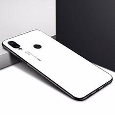 Custodia Silicone Gel Laterale Fantasia Modello Specchio Cover per Xiaomi Redmi Note 7 Pro Bianco