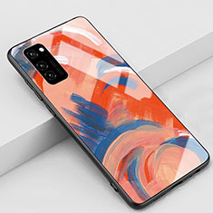 Custodia Silicone Gel Laterale Fantasia Modello Specchio Cover S01 per Huawei Honor View 30 Pro 5G Arancione