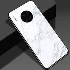 Custodia Silicone Gel Laterale Fantasia Modello Specchio Cover S01 per Huawei Mate 30 5G Bianco