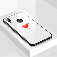 Custodia Silicone Gel Laterale Fantasia Modello Specchio Cover S01 per Huawei Nova 3e Bianco