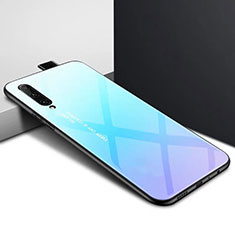 Custodia Silicone Gel Laterale Fantasia Modello Specchio Cover S01 per Huawei P Smart Pro (2019) Cielo Blu