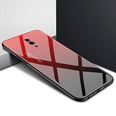 Custodia Silicone Gel Laterale Fantasia Modello Specchio Cover S01 per Oppo Reno Rosso