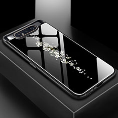 Custodia Silicone Gel Laterale Fantasia Modello Specchio Cover S01 per Samsung Galaxy A90 4G Nero
