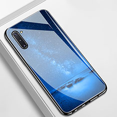 Custodia Silicone Gel Laterale Fantasia Modello Specchio Cover S01 per Samsung Galaxy Note 10 5G Blu