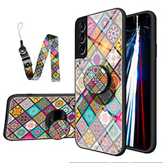 Custodia Silicone Gel Laterale Fantasia Modello Specchio Cover S01 per Samsung Galaxy S22 5G Multicolore