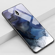 Custodia Silicone Gel Laterale Fantasia Modello Specchio Cover S01 per Xiaomi Redmi 8A Blu