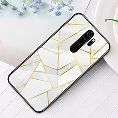 Custodia Silicone Gel Laterale Fantasia Modello Specchio Cover S01 per Xiaomi Redmi Note 8 Pro Bianco