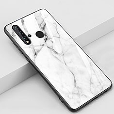 Custodia Silicone Gel Laterale Fantasia Modello Specchio Cover S02 per Huawei Nova 5i Bianco