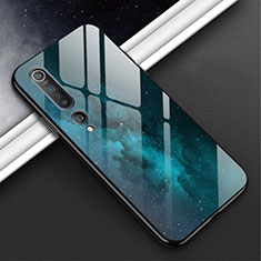 Custodia Silicone Gel Laterale Fantasia Modello Specchio Cover S02 per Xiaomi Mi 10 Ciano