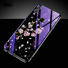 Custodia Silicone Gel Laterale Fantasia Modello Specchio Cover S04 per Huawei Honor 10 Lite Viola