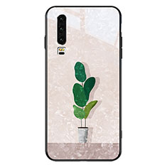 Custodia Silicone Gel Laterale Fantasia Modello Specchio Cover S04 per Huawei P30 Bianco