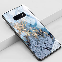 Custodia Silicone Gel Laterale Fantasia Modello Specchio Cover S04 per Samsung Galaxy S10e Blu