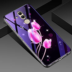 Custodia Silicone Gel Laterale Fiori Specchio Cover H01 per Huawei Mate 20 Lite Rosa