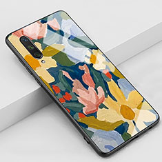 Custodia Silicone Gel Laterale Fiori Specchio Cover K04 per Xiaomi Mi A3 Giallo