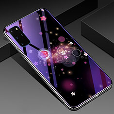 Custodia Silicone Gel Laterale Fiori Specchio Cover M01 per Samsung Galaxy S20 Plus 5G Viola