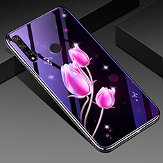 Custodia Silicone Gel Laterale Fiori Specchio Cover per Huawei Nova 5i Rosa
