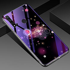 Custodia Silicone Gel Laterale Fiori Specchio Cover per Huawei Nova 5i Viola