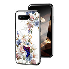 Custodia Silicone Gel Laterale Fiori Specchio Cover S01 per Asus ROG Phone 5 Ultimate Bianco