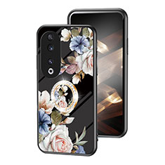 Custodia Silicone Gel Laterale Fiori Specchio Cover S01 per Huawei Honor 90 5G Nero