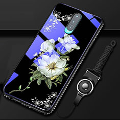 Custodia Silicone Gel Laterale Fiori Specchio Cover S01 per Oppo R17 Pro Nero