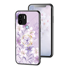 Custodia Silicone Gel Laterale Fiori Specchio Cover S01 per Xiaomi Redmi A1 Plus Lavanda