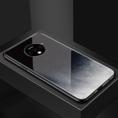 Custodia Silicone Gel Laterale Mistica Luna Stelle Specchio Cover per OnePlus 7T Grigio