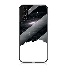 Custodia Silicone Gel Laterale Mistica Luna Stelle Specchio Cover per Samsung Galaxy S22 Plus 5G Bianco