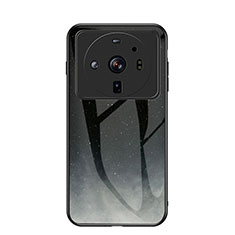 Custodia Silicone Gel Laterale Mistica Luna Stelle Specchio Cover per Xiaomi Mi 12S Ultra 5G Nero